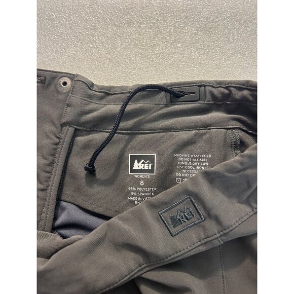 REI Womens Gray Outdoor Trail Pants Size 8 With Zippered Pockets & Adjustable Wa - Picture 6 of 6